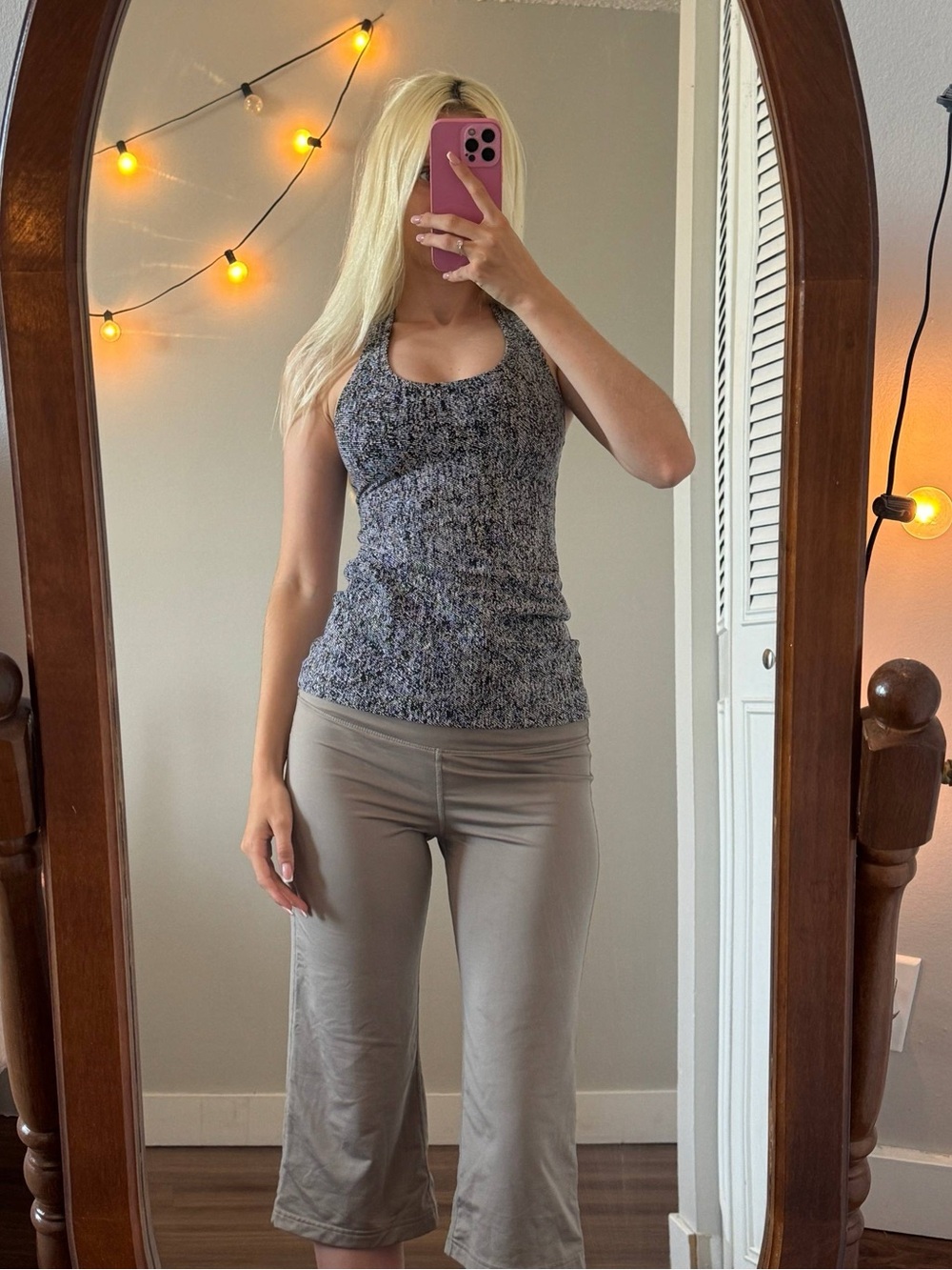 Y2K Yoga style lululemon athletica Heathered Navy Gray Racerback Tank
